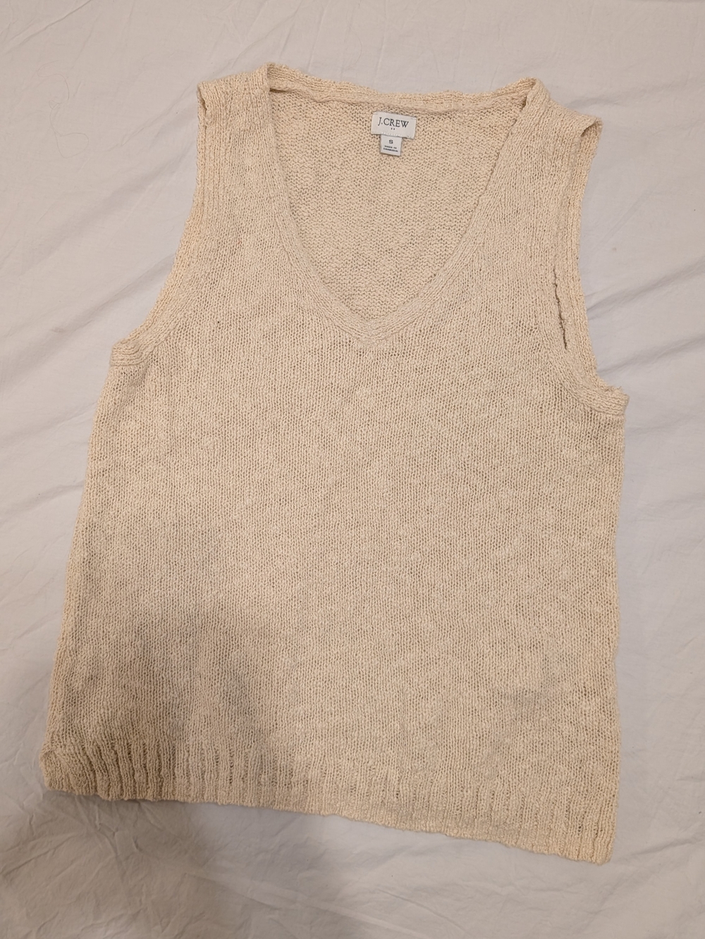 J. Crew Cream Textured Knit Sweater Vest